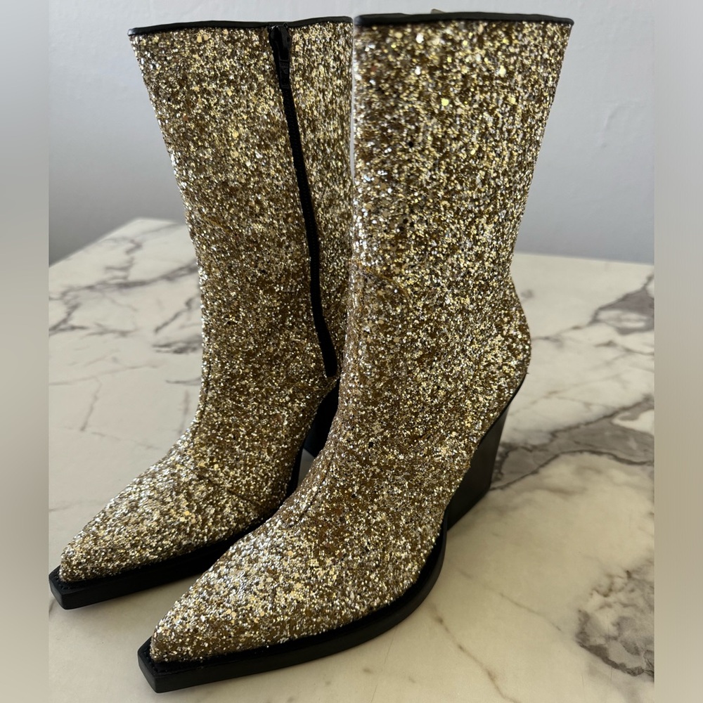 Cooperative Gold Glitter Shania Boots